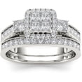 thumbnail image 1 of 1 Carat T.W. Diamond Single Halo 10kt White Gold Engagement Ring Set, 1 of 5