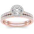 thumbnail image 1 of 1 Carat T.W. Diamond Single Halo 14kt Rose Gold Engagement Ring Set, 1 of 1