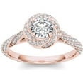thumbnail image 1 of 1 Carat T.W. Diamond Single Halo 14kt Rose Gold Engagement Ring, 1 of 1