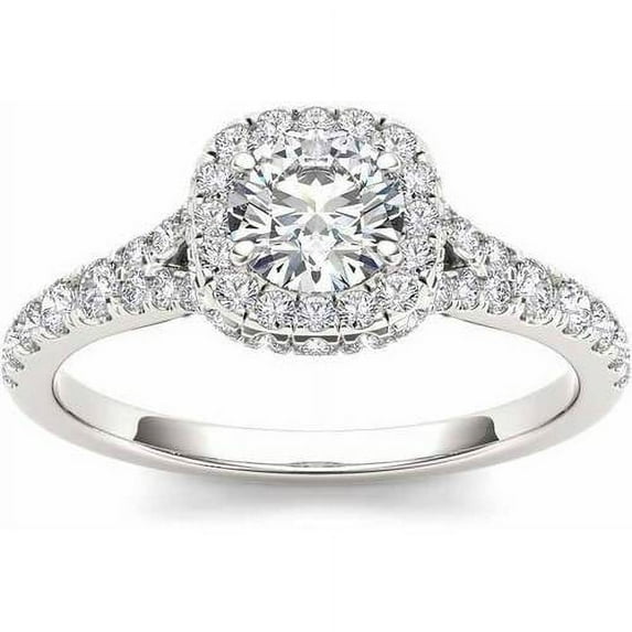 1 Carat T.W. Diamond Single Halo 14kt White Gold Engagement Ring
