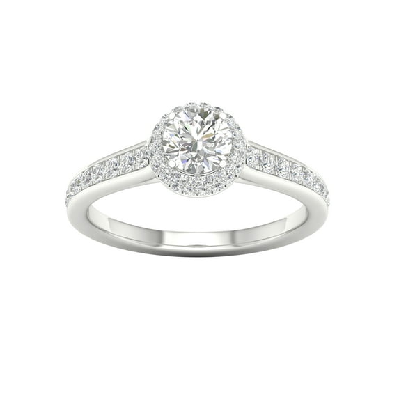 1 Carat T.W. Diamond Single Halo 14kt White Gold Engagement Ring