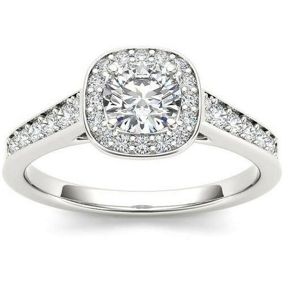 1 Carat T.W. Diamond Single Halo 14kt White Gold Engagement Ring