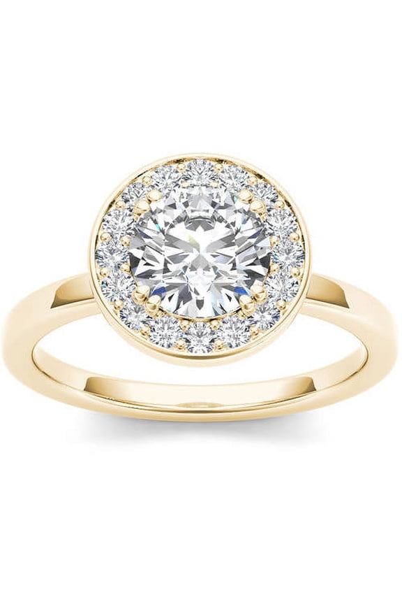 1 Carat T.W. Diamond Single Halo 14kt Yellow Gold Engagement Ring
