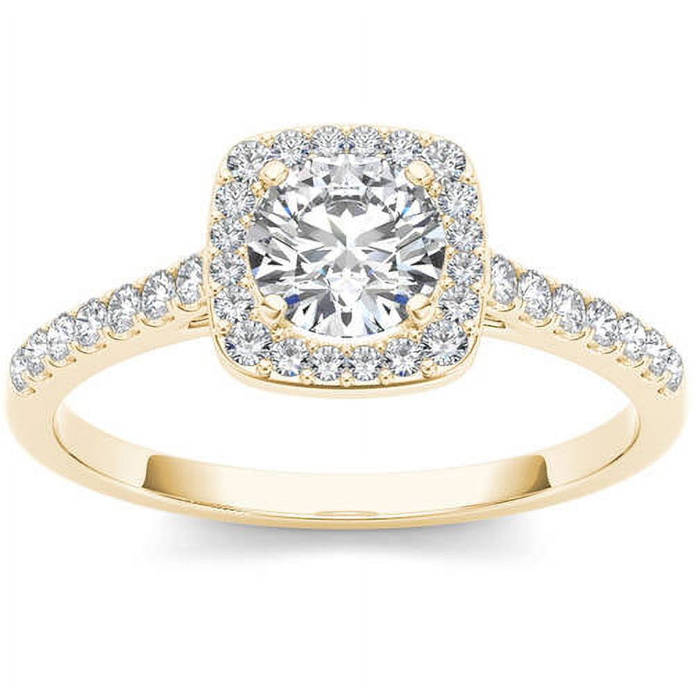 1 Carat T.W. Diamond Single Halo 14kt Yellow Gold Engagement Ring
