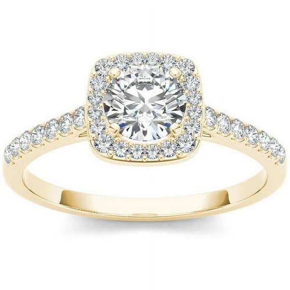 1 Carat T.W. Diamond Single Halo 14kt Yellow Gold Engagement Ring