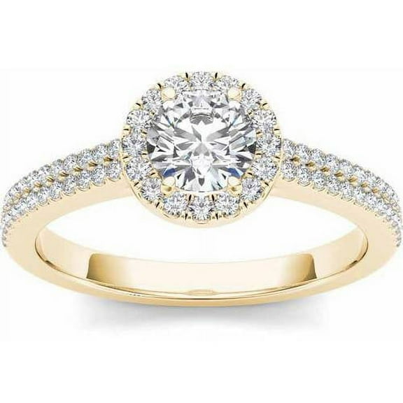 1 Carat T.W. Diamond Single Halo 14kt Yellow Gold Engagement Ring