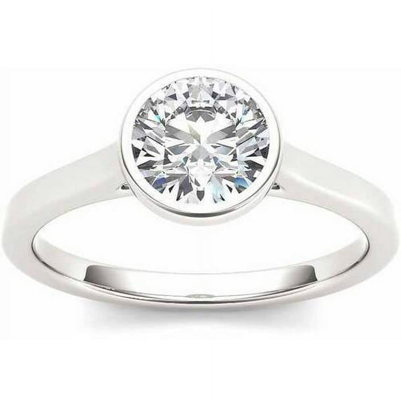 1 Carat T.W. Diamond Solitaire Bezel-Set 14kt White Gold Engagement Ring