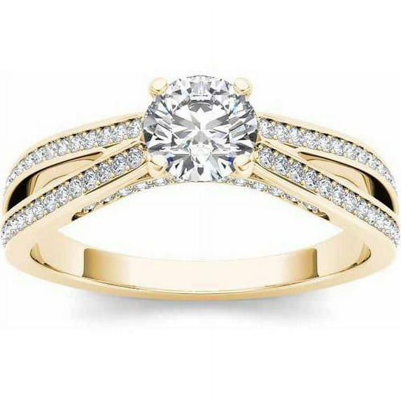 1 Carat T.W. Diamond Split Shank Classic 14kt Yellow Gold Engagement Ring