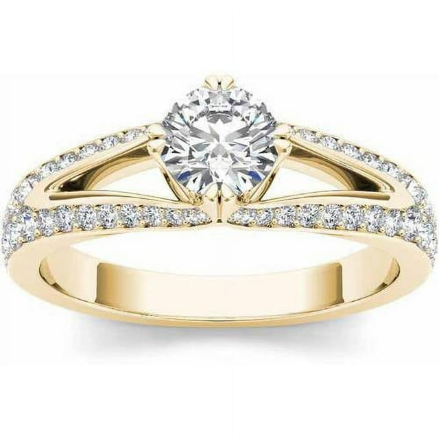 1 Carat T.W. Diamond Split Shank Classic Engagement Ring in 14kt Yellow Gold