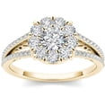thumbnail image 1 of 1 Carat T.W. Diamond Split Shank Cluster 10kt Yellow Gold Engagement Ring, 1 of 1
