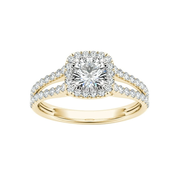 1 Carat T.W. Diamond Split-Shank Single Halo 14kt Yellow Gold Engagement Ring