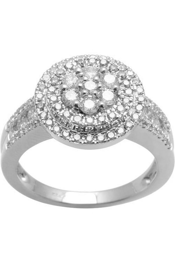 1 Carat T.W. Diamond Sterling Silver Engagement Ring