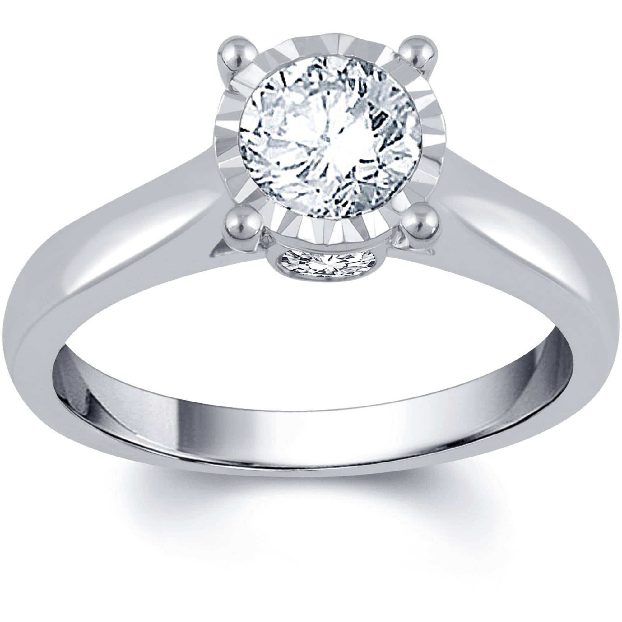 14kt White Gold 1.00ct Round Solitaire Diamond Engagement Ring –  Independent Jewellers