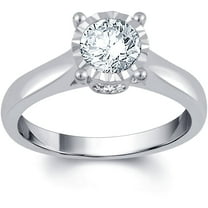 1 Carat T.W. IGL Certified Round White Diamond 14kt White Gold Sol Plus Engagement Ring