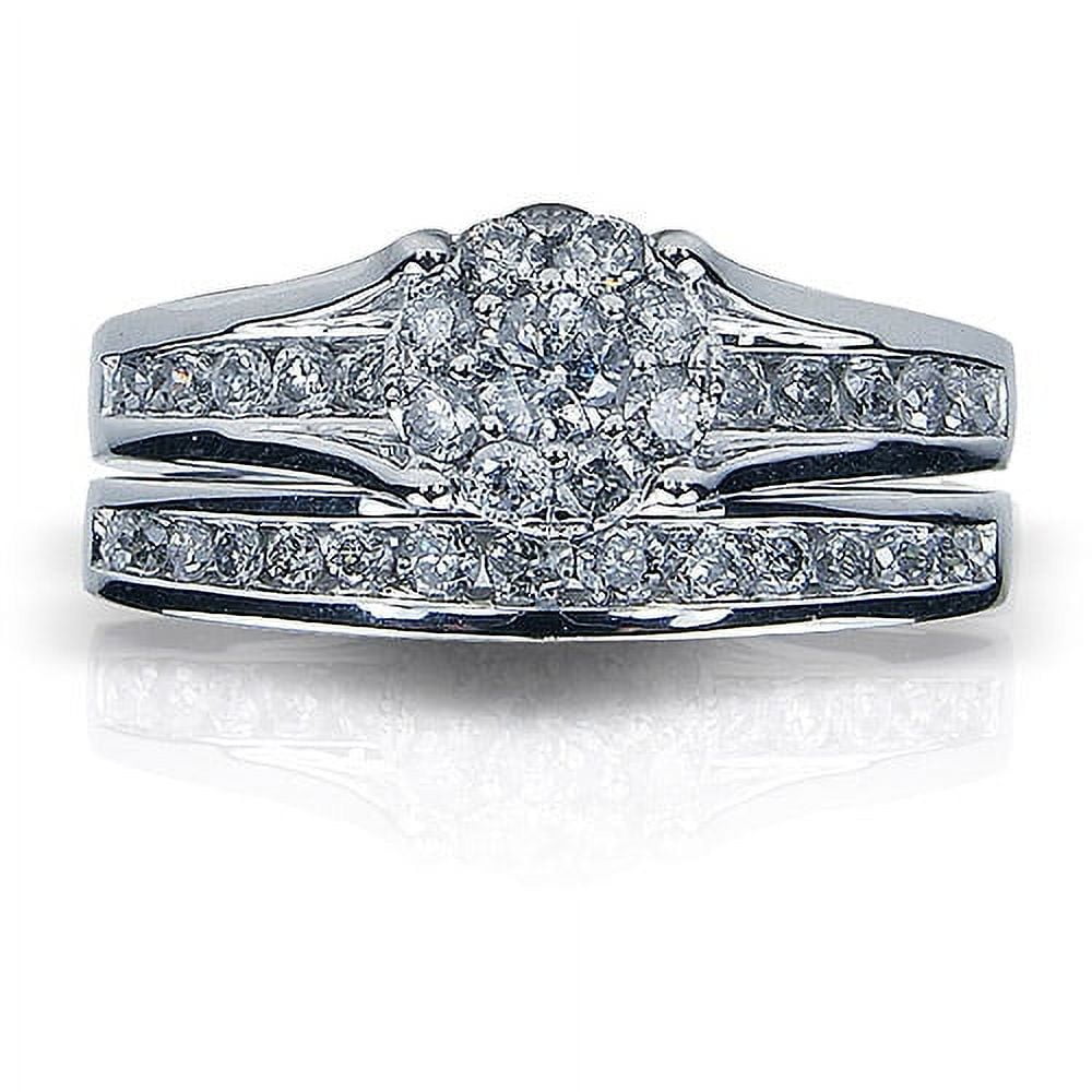 1 Carat T.W. Round Diamond 10kt White Gold Bridal Set