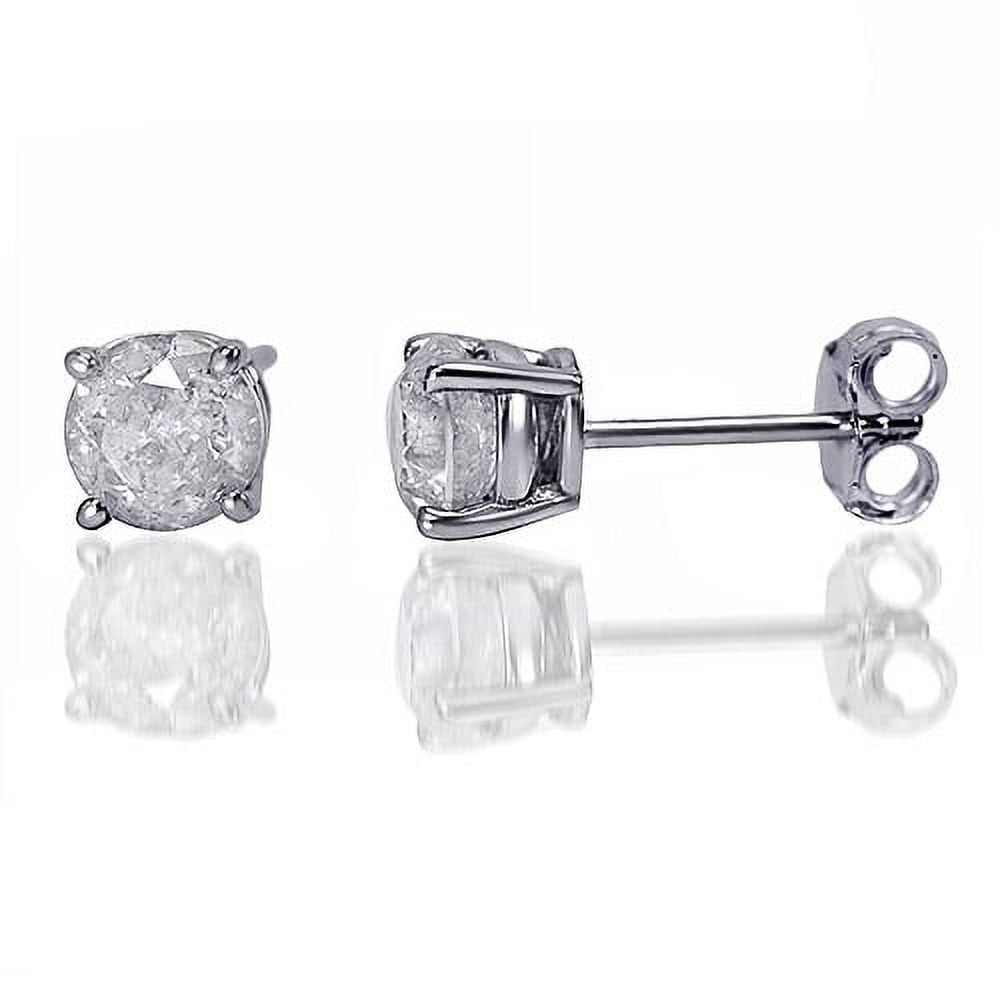 1 Carat T.W. Round Diamond Sterling Silver Stud Earrings