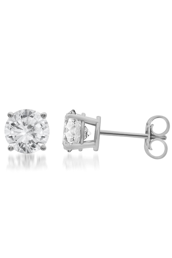 1 Carat T.W. Round White Diamond 14kt White Gold Stud Earrings, IGL certified