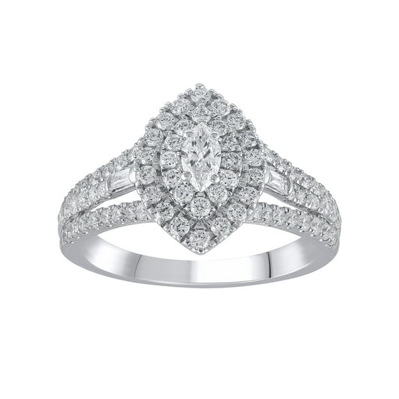 1 Carat T.W. (SI Clarity, H-I Color) Brilliance Fine Jewelry Lab Grown Diamond Engagement Ring in Sterling Silver, Size 5