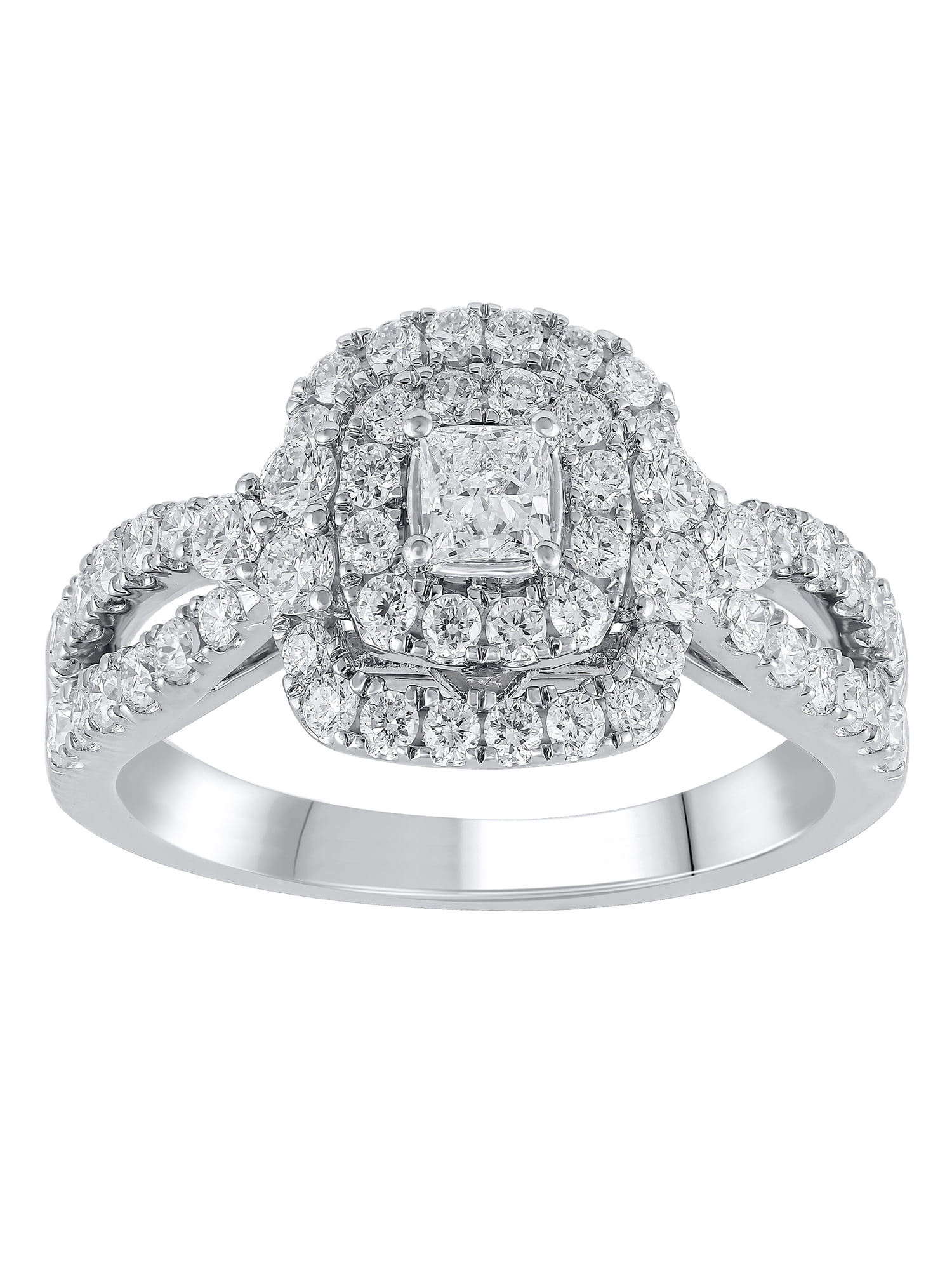 Sterling silver 1 carat diamond engagement ring discount