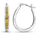 thumbnail image 1 of 1 Carat T.W. Yellow Diamond Sterling Silver Hoop Earrings, 1 of 3