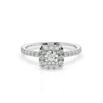 1 Carat TW Lab Grown Women's Diamond Halo Engagement Ring in 10k White Gold