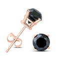 thumbnail image 1 of 1 Carat TW Round Black Diamond Solitaire Stud Earrings in 10K Rose Gold, 1 of 4