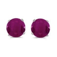 thumbnail image 1 of 1 Carat Total Weight Natural Round Ruby Stud Earrings Set in 14k White Gold, 1 of 6