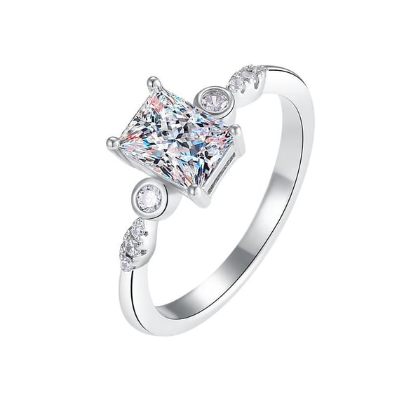 1 Carat Women's Moissanite Ring for Women S925 18K White Gold Moissanite Wedding Band for Bridal Set Simulated Diamond Promise Ring Fiancee Lab Grown Diamond Engagement Rings