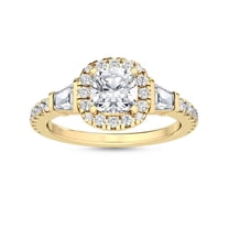 Dimond Color Shild 2 Carat (ctw) 14K Yellow Gold Emerald Cut LAB GROWN Diamond Solitaire ...