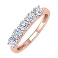 thumbnail image 1 of 1 Carat (ctw) 5-Stone Diamond Wedding Band Ring in 10K Rose Gold (Ring Size 10.75), 1 of 5