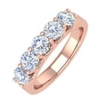 thumbnail image 1 of 1 Carat (ctw) 5-Stone Diamond Wedding Band Ring in 10K Rose Gold (Ring Size 10), 1 of 5