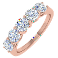 thumbnail image 1 of 1 Carat (ctw) 5-Stone Diamond Wedding Band Ring in 10K Rose Gold (Ring Size 5), 1 of 5
