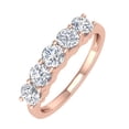 thumbnail image 1 of 1 Carat (ctw) 5-Stone Diamond Wedding Band Ring in 10K Rose Gold (Ring Size 7), 1 of 4