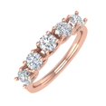 thumbnail image 1 of 1 Carat (ctw) 5-Stone Diamond Wedding Band Ring in 14K Rose Gold (Ring Size 4.5), 1 of 5
