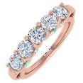 thumbnail image 1 of 1 Carat (ctw) 5-Stone Diamond Wedding Band Ring in 14K Rose Gold (Ring Size 6.25), 1 of 5