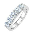 thumbnail image 1 of 1 Carat (ctw) 5-Stone Diamond Wedding Band Ring in 14K White Gold (Ring Size 6.25), 1 of 5