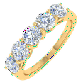 thumbnail image 1 of 1 Carat (ctw) 5-Stone Diamond Wedding Band Ring in 14K Yellow Gold (Ring Size 8.25), 1 of 5