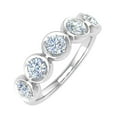 thumbnail image 1 of 1 Carat (ctw) Bezel Set 5-Stone Diamond Wedding Band Ring in 10K White Gold (Ring Size 10), 1 of 6