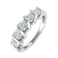 thumbnail image 1 of 1 Carat (ctw) Channel Set 5-Stone Diamond Wedding Band Ring in 10K White Gold (Ring Size 10.75), 1 of 6