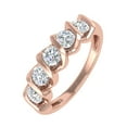 thumbnail image 1 of 1 Carat (ctw) Channel Set 5-Stone Diamond Wedding Band Ring in 14K Rose Gold (Ring Size 6.25), 1 of 4