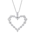 thumbnail image 1 of 1 Carat (ctw) Diamond Heart Pendant Necklace in 14k White Gold (Silver Chain Included) (SI1-SI2 Clarity), 1 of 1