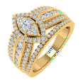 thumbnail image 1 of 1 Carat (ctw) Diamond Marquise Shaped Engagement Ring Band in 14K Yellow Gold - IGI Certified (Ring Size 6), 1 of 4