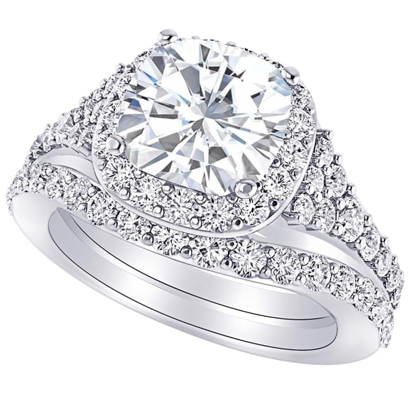 1 Carat (ctw) Platinum Cushion Cut LAB GROWN Diamond Engagement Ring Single Halo Cushion Cut Wedding Bridal Set (Color D-E Clarity VS1-VS2)