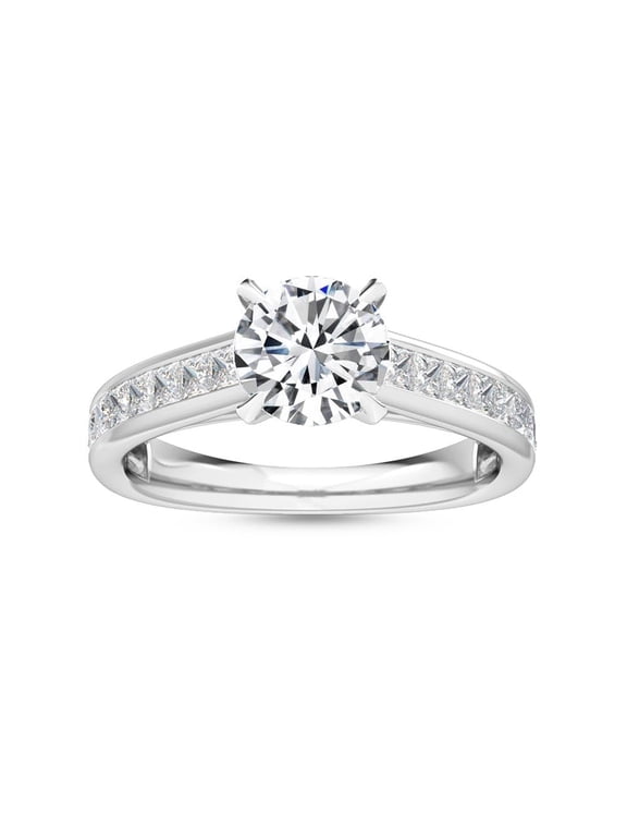 1 Carat (ctw) Platinum Round Cut LAB GROWN Diamond Channel Set Engagement Ring (Color E-F, Clarity VS2-SI1) HDD55522RD