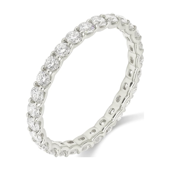 1 Carat (ctw) Platinum Round Cut LAB GROWN Diamond Eternity Band (Color E-F Clarity VS2-SI1) SJR54043-W