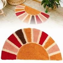 1 Carpet Floor Door Mat Non Sun Flower Design Washable Style Funny Half Circle Bathroom Rug Carpet Home Decor