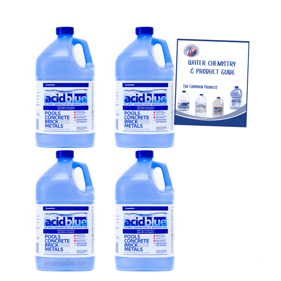 1 Case (4 Gallons) | AcidBlue, Buffered Low-Fume Muriatic Acid | pH Reducer