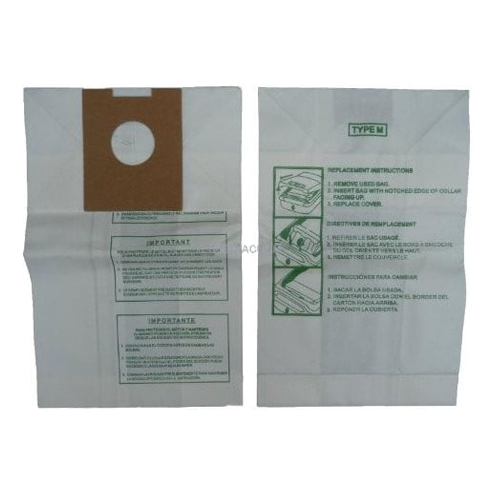 1 Case (50 pkgs) Compatible with Hoover Type M Dimension Canister Vacuum Cleaner Bags