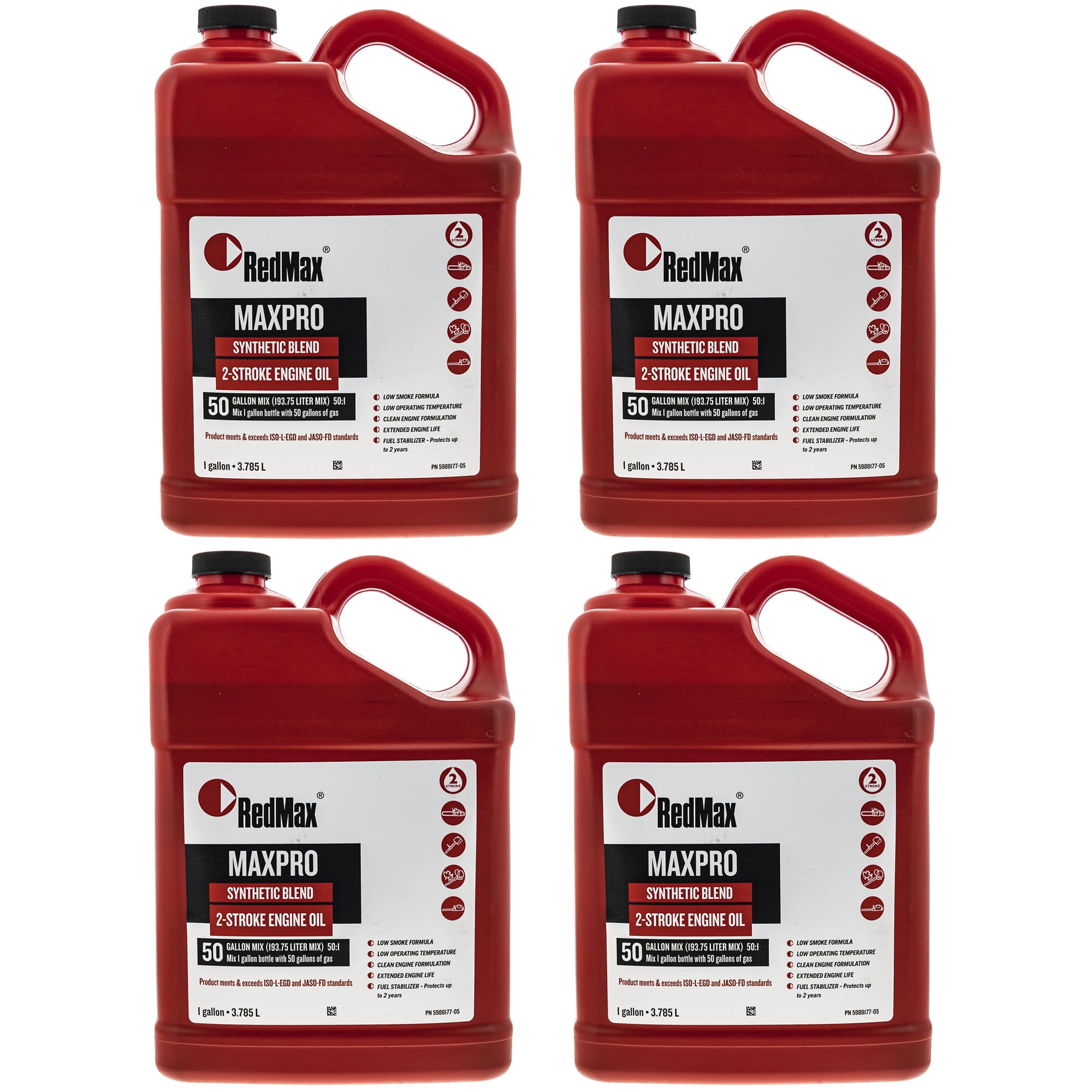 1 Case of Four 1 Gallon Jugs of RedMax Synthetic 2 Stroke Cycle Oil w