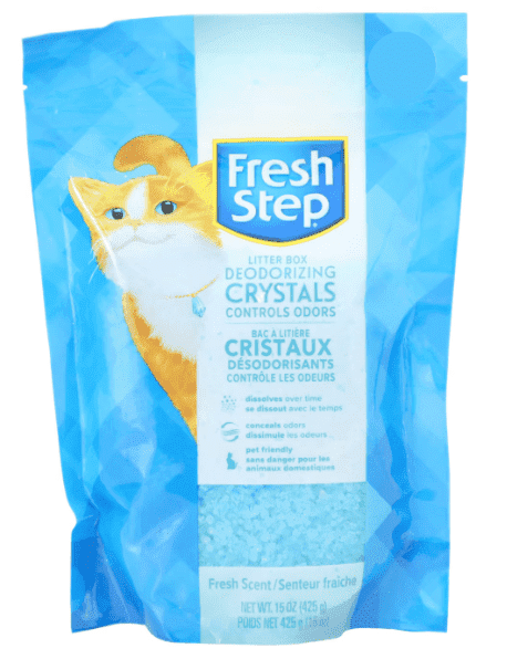 (1) Cat Litter Box Deodorizing Crystals, Controls Odors, Blue, Fresh Scent, 15 oz